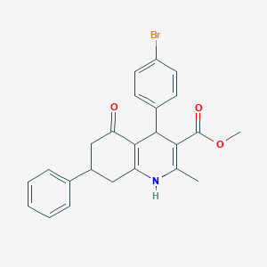 molecular formula C24H22BrNO3 B4910687 Methyl 4-(4-bromophenyl)-2-methyl-5-oxo-7-phenyl-1,4,5,6,7,8-hexahydroquinoline-3-carboxylate 