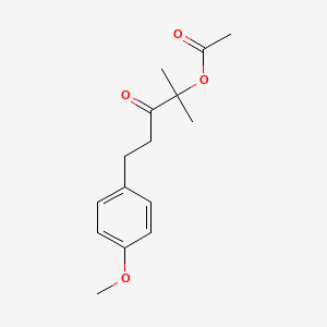 molecular formula C15H20O4 B4910718 [5-(4-Methoxyphenyl)-2-methyl-3-oxopentan-2-yl] acetate 