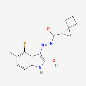 molecular formula C16H16BrN3O2 B4910757 N-[(4-bromo-2-hydroxy-5-methyl-1H-indol-3-yl)imino]spiro[2.3]hexane-2-carboxamide 