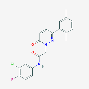 molecular formula C20H17ClFN3O2 B4910796 N-(3-chloro-4-fluorophenyl)-2-[3-(2,5-dimethylphenyl)-6-oxopyridazin-1(6H)-yl]acetamide 