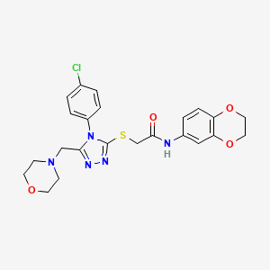 2-{[4-(4-chlorophenyl)-5-(4-morpholinylmethyl)-4H-1,2,4-triazol-3-yl]thio}-N-(2,3-dihydro-1,4-benzodioxin-6-yl)acetamide