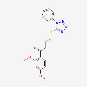 molecular formula C19H20N4O3S B4910828 1-(2,4-dimethoxyphenyl)-4-(1-phenyltetrazol-5-yl)sulfanylbutan-1-one 