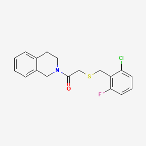 molecular formula C18H17ClFNOS B4910868 2-{[(2-chloro-6-fluorobenzyl)thio]acetyl}-1,2,3,4-tetrahydroisoquinoline 