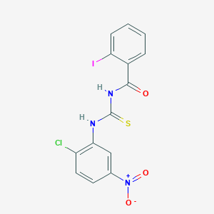 molecular formula C14H9ClIN3O3S B4910875 N-[(2-chloro-5-nitrophenyl)carbamothioyl]-2-iodobenzamide 