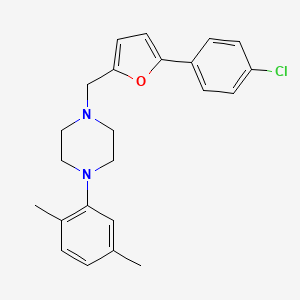 molecular formula C23H25ClN2O B4910892 1-{[5-(4-chlorophenyl)-2-furyl]methyl}-4-(2,5-dimethylphenyl)piperazine 