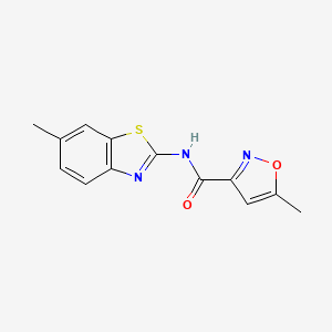 molecular formula C13H11N3O2S B4910990 5-methyl-N-(6-methylbenzo[d]thiazol-2-yl)isoxazole-3-carboxamide 