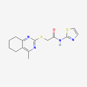 2-[(4-methyl-5,6,7,8-tetrahydro-2-quinazolinyl)thio]-N-1,3-thiazol-2-ylacetamide