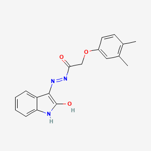 molecular formula C18H17N3O3 B4910995 2-(3,4-dimethylphenoxy)-N'-[(3Z)-2-oxo-1,2-dihydro-3H-indol-3-ylidene]acetohydrazide 