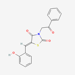 5-(2-hydroxybenzylidene)-3-(2-oxo-2-phenylethyl)-1,3-thiazolidine-2,4-dione