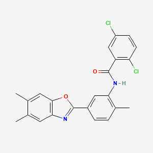 2,5-dichloro-N-[5-(5,6-dimethyl-1,3-benzoxazol-2-yl)-2-methylphenyl]benzamide