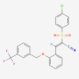 2-[(4-chlorophenyl)sulfonyl]-3-(2-{[3-(trifluoromethyl)benzyl]oxy}phenyl)acrylonitrile