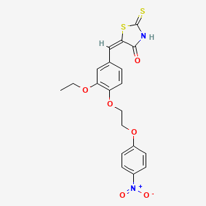 (5E)-5-({3-ETHOXY-4-[2-(4-NITROPHENOXY)ETHOXY]PHENYL}METHYLIDENE)-2-SULFANYLIDENE-1,3-THIAZOLIDIN-4-ONE