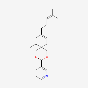 3-[11-methyl-9-(4-methyl-3-penten-1-yl)-2,4-dioxaspiro[5.5]undec-8-en-3-yl]pyridine