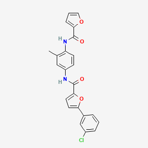 molecular formula C23H17ClN2O4 B4911054 5-(3-chlorophenyl)-N-[4-(2-furoylamino)-3-methylphenyl]-2-furamide 