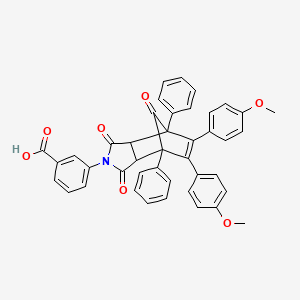 molecular formula C42H31NO7 B4911073 3-[8,9-bis(4-methoxyphenyl)-3,5,10-trioxo-1,7-diphenyl-4-azatricyclo[5.2.1.0~2,6~]dec-8-en-4-yl]benzoic acid 