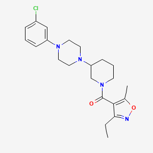 1-(3-chlorophenyl)-4-{1-[(3-ethyl-5-methyl-4-isoxazolyl)carbonyl]-3-piperidinyl}piperazine