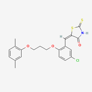 (5E)-5-[[5-chloro-2-[3-(2,5-dimethylphenoxy)propoxy]phenyl]methylidene]-2-sulfanylidene-1,3-thiazolidin-4-one