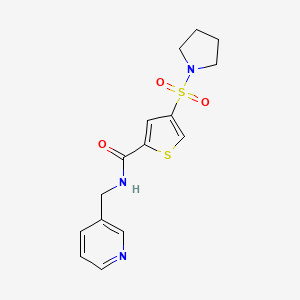 molecular formula C15H17N3O3S2 B4911101 N-(pyridin-3-ylmethyl)-4-pyrrolidin-1-ylsulfonylthiophene-2-carboxamide 