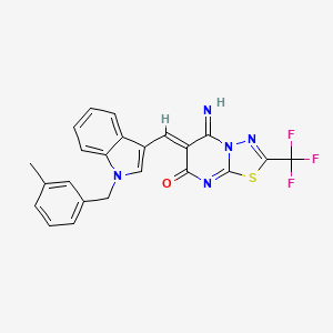 molecular formula C23H16F3N5OS B4911111 5-imino-6-{[1-(3-methylbenzyl)-1H-indol-3-yl]methylene}-2-(trifluoromethyl)-5,6-dihydro-7H-[1,3,4]thiadiazolo[3,2-a]pyrimidin-7-one 