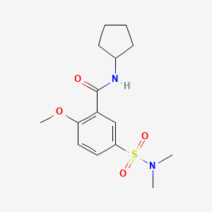 molecular formula C15H22N2O4S B4911131 N-cyclopentyl-5-(dimethylsulfamoyl)-2-methoxybenzamide 