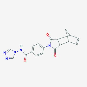 molecular formula C18H15N5O3 B491115 4-(1,3-dioxo-1,3,3a,4,7,7a-hexahydro-2H-4,7-methanoisoindol-2-yl)-N-(4H-1,2,4-triazol-4-yl)benzamide CAS No. 1005112-09-3