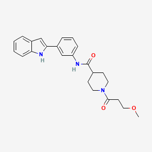 molecular formula C24H27N3O3 B4911161 N-[3-(1H-indol-2-yl)phenyl]-1-(3-methoxypropanoyl)-4-piperidinecarboxamide 