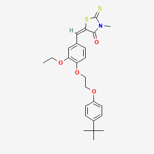 5-{4-[2-(4-tert-butylphenoxy)ethoxy]-3-ethoxybenzylidene}-3-methyl-2-thioxo-1,3-thiazolidin-4-one