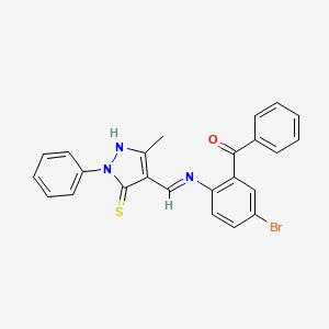 (5-bromo-2-{[(3-methyl-1-phenyl-5-thioxo-1,5-dihydro-4H-pyrazol-4-ylidene)methyl]amino}phenyl)(phenyl)methanone