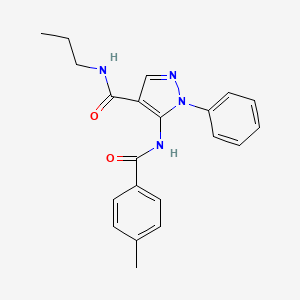 molecular formula C21H22N4O2 B4911192 5-[(4-methylbenzoyl)amino]-1-phenyl-N-propyl-1H-pyrazole-4-carboxamide 