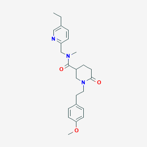 molecular formula C24H31N3O3 B4911211 N-[(5-ethyl-2-pyridinyl)methyl]-1-[2-(4-methoxyphenyl)ethyl]-N-methyl-6-oxo-3-piperidinecarboxamide 