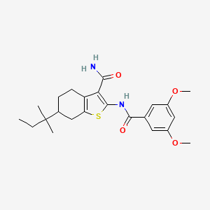 2-{[(3,5-Dimethoxyphenyl)carbonyl]amino}-6-(2-methylbutan-2-yl)-4,5,6,7-tetrahydro-1-benzothiophene-3-carboxamide