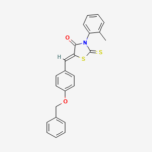 (5Z)-3-(2-methylphenyl)-5-[(4-phenylmethoxyphenyl)methylidene]-2-sulfanylidene-1,3-thiazolidin-4-one