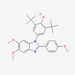 2,6-di-tert-butyl-4-[5,6-dimethoxy-2-(4-methoxyphenyl)-1H-benzimidazol-1-yl]phenol