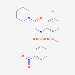 N-(5-chloro-2-methoxyphenyl)-4-methyl-3-nitro-N-[2-oxo-2-(1-piperidinyl)ethyl]benzenesulfonamide