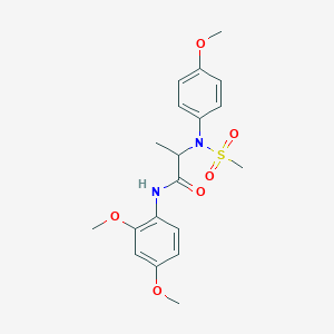 molecular formula C19H24N2O6S B4911271 N-(2,4-dimethoxyphenyl)-N~2~-(4-methoxyphenyl)-N~2~-(methylsulfonyl)alaninamide 