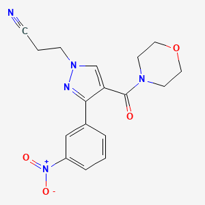 molecular formula C17H17N5O4 B4911275 3-[4-(Morpholine-4-carbonyl)-3-(3-nitrophenyl)pyrazol-1-yl]propanenitrile 