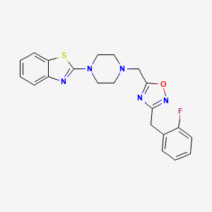 2-(4-{[3-(2-fluorobenzyl)-1,2,4-oxadiazol-5-yl]methyl}-1-piperazinyl)-1,3-benzothiazole