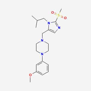 molecular formula C20H30N4O3S B4911290 1-{[1-isobutyl-2-(methylsulfonyl)-1H-imidazol-5-yl]methyl}-4-(3-methoxyphenyl)piperazine 