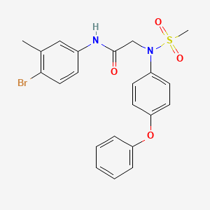 molecular formula C22H21BrN2O4S B4911297 N~1~-(4-bromo-3-methylphenyl)-N~2~-(methylsulfonyl)-N~2~-(4-phenoxyphenyl)glycinamide 