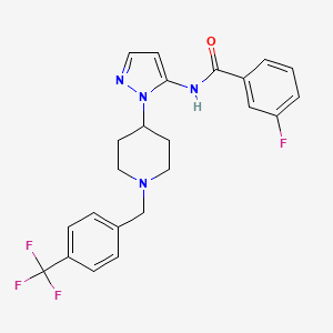 3-fluoro-N-(1-{1-[4-(trifluoromethyl)benzyl]-4-piperidinyl}-1H-pyrazol-5-yl)benzamide