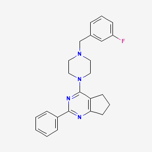 4-[4-[(3-fluorophenyl)methyl]piperazin-1-yl]-2-phenyl-6,7-dihydro-5H-cyclopenta[d]pyrimidine