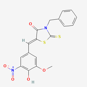 (5Z)-3-benzyl-5-(4-hydroxy-3-methoxy-5-nitrobenzylidene)-2-thioxo-1,3-thiazolidin-4-one