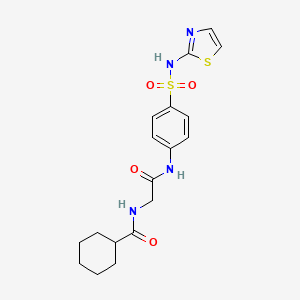 N-[2-oxo-2-[4-(1,3-thiazol-2-ylsulfamoyl)anilino]ethyl]cyclohexanecarboxamide