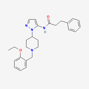 N-{1-[1-(2-ethoxybenzyl)-4-piperidinyl]-1H-pyrazol-5-yl}-3-phenylpropanamide