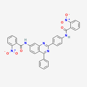 2-nitro-N-[4-[7-[(2-nitrobenzoyl)amino]-4-phenylquinazolin-2-yl]phenyl]benzamide