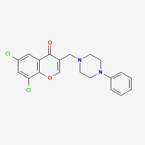 6,8-dichloro-3-[(4-phenyl-1-piperazinyl)methyl]-4H-chromen-4-one