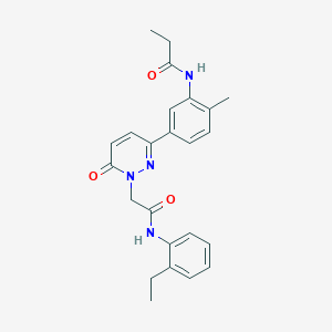 molecular formula C24H26N4O3 B4911476 N-[5-(1-{2-[(2-ethylphenyl)amino]-2-oxoethyl}-6-oxo-1,6-dihydropyridazin-3-yl)-2-methylphenyl]propanamide 