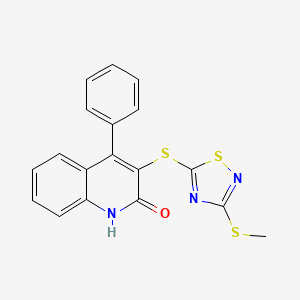 3-{[3-(methylthio)-1,2,4-thiadiazol-5-yl]thio}-4-phenyl-2(1H)-quinolinone