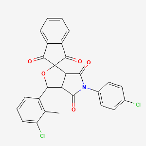 3-(3-Chloro-2-methylphenyl)-5-(4-chlorophenyl)-1',3,3',3A,4,5,6,6A-octahydrospiro[furo[3,4-C]pyrrole-1,2'-indene]-1',3',4,6-tetrone