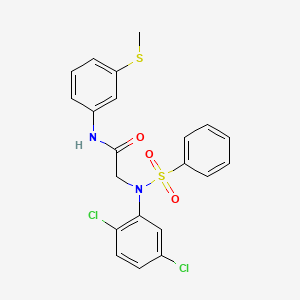 2-[N-(benzenesulfonyl)-2,5-dichloroanilino]-N-(3-methylsulfanylphenyl)acetamide